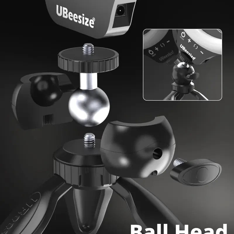 10-Inch Aluminum Selfie Ring Light Tripod